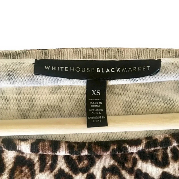 White House Black Market Crew Neck Leopard Sweater - Picture 3 of 5
